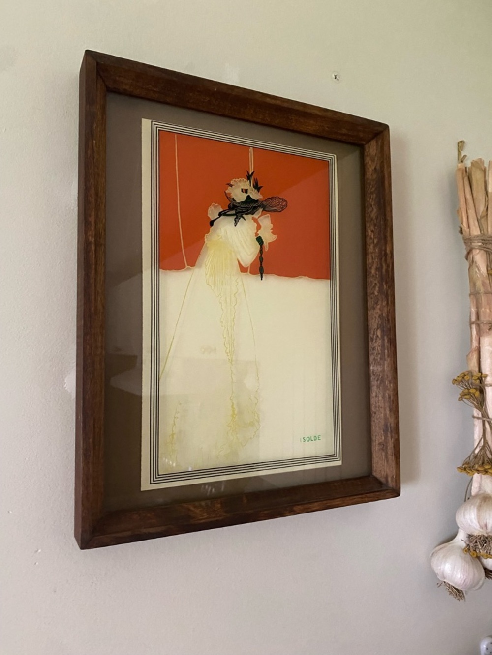 Isolde by Aubrey Beardsley Framed Glass Art
